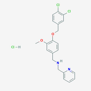 molecular formula C21H21Cl3N2O2 B4197930 {4-[(3,4-dichlorobenzyl)oxy]-3-methoxybenzyl}(2-pyridinylmethyl)amine hydrochloride 