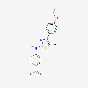 molecular formula C20H20N2O3S B4197945 Methyl 4-[[4-(4-ethoxyphenyl)-5-methyl-1,3-thiazol-2-yl]amino]benzoate 
