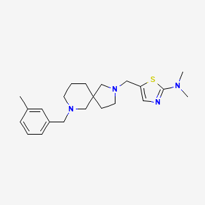 molecular formula C22H32N4S B4197957 N,N-dimethyl-5-{[7-(3-methylbenzyl)-2,7-diazaspiro[4.5]dec-2-yl]methyl}-1,3-thiazol-2-amine 