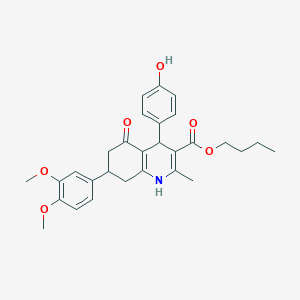 molecular formula C29H33NO6 B419796 Butyl 7-(3,4-dimethoxyphenyl)-4-(4-hydroxyphenyl)-2-methyl-5-oxo-1,4,5,6,7,8-hexahydro-3-quinolinecarboxylate 