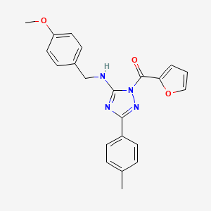molecular formula C22H20N4O3 B4198164 Furan-2-yl-[5-[(4-methoxyphenyl)methylamino]-3-(4-methylphenyl)-1,2,4-triazol-1-yl]methanone 