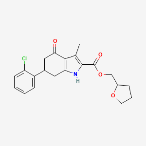 molecular formula C21H22ClNO4 B4198237 tetrahydrofuran-2-ylmethyl 6-(2-chlorophenyl)-3-methyl-4-oxo-4,5,6,7-tetrahydro-1H-indole-2-carboxylate 