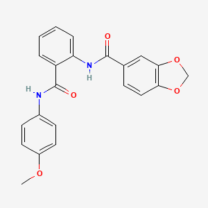 molecular formula C22H18N2O5 B4198287 N-{2-[(4-METHOXYPHENYL)CARBAMOYL]PHENYL}-2H-1,3-BENZODIOXOLE-5-CARBOXAMIDE 