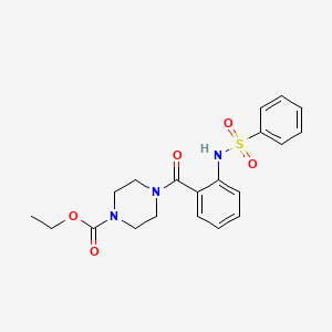 molecular formula C20H23N3O5S B4198454 ETHYL 4-(2-BENZENESULFONAMIDOBENZOYL)PIPERAZINE-1-CARBOXYLATE 