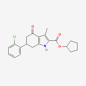 molecular formula C21H22ClNO3 B4198484 cyclopentyl 6-(2-chlorophenyl)-3-methyl-4-oxo-4,5,6,7-tetrahydro-1H-indole-2-carboxylate 