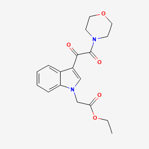 molecular formula C18H20N2O5 B4198500 ethyl {3-[4-morpholinyl(oxo)acetyl]-1H-indol-1-yl}acetate 