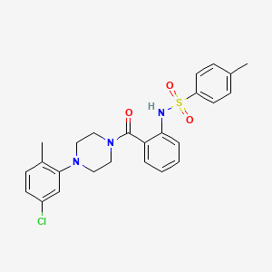 molecular formula C25H26ClN3O3S B4198505 N-(2-{[4-(5-chloro-2-methylphenyl)-1-piperazinyl]carbonyl}phenyl)-4-methylbenzenesulfonamide 