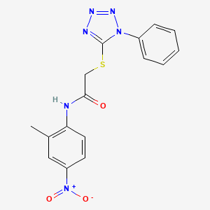 molecular formula C16H14N6O3S B4198523 N-(2-methyl-4-nitrophenyl)-2-[(1-phenyl-1H-tetrazol-5-yl)thio]acetamide 