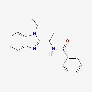 molecular formula C18H19N3O B4198566 N-[1-(1-ethyl-1H-benzimidazol-2-yl)ethyl]benzamide 