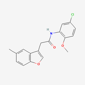molecular formula C18H16ClNO3 B4198572 N-(5-chloro-2-methoxyphenyl)-2-(5-methyl-1-benzofuran-3-yl)acetamide 