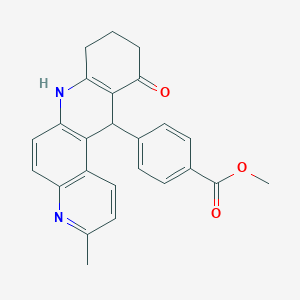 molecular formula C25H22N2O3 B4198606 METHYL 4-(2-METHYL-6-OXO-5,6,7,8,9,10-HEXAHYDRO-1,10-DIAZATETRAPHEN-5-YL)BENZOATE 