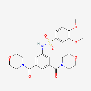molecular formula C24H29N3O8S B4198668 N-[3,5-bis(4-morpholinylcarbonyl)phenyl]-3,4-dimethoxybenzenesulfonamide 