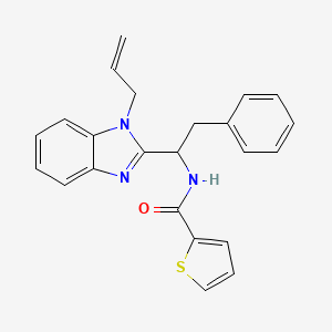 molecular formula C23H21N3OS B4198691 N-{2-phenyl-1-[1-(prop-2-en-1-yl)-1H-1,3-benzodiazol-2-yl]ethyl}thiophene-2-carboxamide 