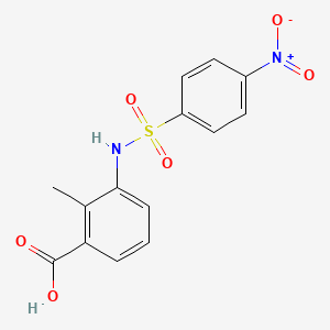 molecular formula C14H12N2O6S B4198745 2-methyl-3-{[(4-nitrophenyl)sulfonyl]amino}benzoic acid 