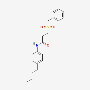 molecular formula C20H25NO3S B4198749 N-(4-BUTYLPHENYL)-3-PHENYLMETHANESULFONYLPROPANAMIDE 