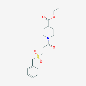 molecular formula C18H25NO5S B4198860 ethyl 1-[3-(benzylsulfonyl)propanoyl]-4-piperidinecarboxylate 