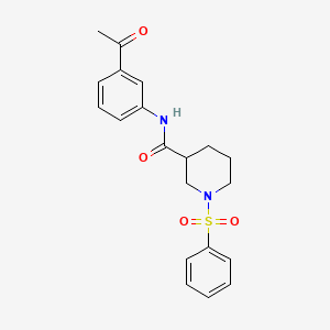 molecular formula C20H22N2O4S B4198887 N-(3-acetylphenyl)-1-(phenylsulfonyl)-3-piperidinecarboxamide 