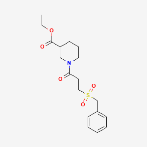 molecular formula C18H25NO5S B4198899 Ethyl 1-[3-(benzylsulfonyl)propanoyl]piperidine-3-carboxylate 