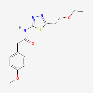 molecular formula C15H19N3O3S B4198902 N-[5-(2-ethoxyethyl)-1,3,4-thiadiazol-2-yl]-2-(4-methoxyphenyl)acetamide 
