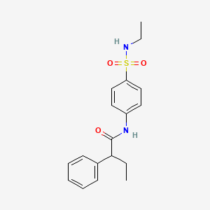 molecular formula C18H22N2O3S B4198930 N-[4-(ethylsulfamoyl)phenyl]-2-phenylbutanamide 