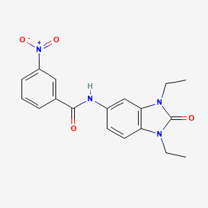 molecular formula C18H18N4O4 B4198943 N-(1,3-diethyl-2-oxo-2,3-dihydro-1H-benzimidazol-5-yl)-3-nitrobenzamide 