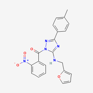 molecular formula C21H17N5O4 B4198945 [5-(Furan-2-ylmethylamino)-3-(4-methylphenyl)-1,2,4-triazol-1-yl]-(2-nitrophenyl)methanone 
