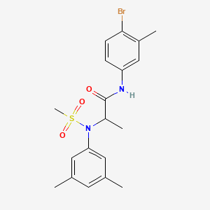 molecular formula C19H23BrN2O3S B4198953 N~1~-(4-bromo-3-methylphenyl)-N~2~-(3,5-dimethylphenyl)-N~2~-(methylsulfonyl)alaninamide 