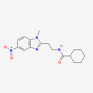 molecular formula C17H22N4O3 B4198968 N-[2-(1-methyl-5-nitrobenzimidazol-2-yl)ethyl]cyclohexanecarboxamide 