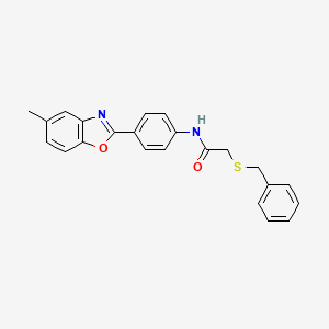 molecular formula C23H20N2O2S B4199030 2-benzylsulfanyl-N-[4-(5-methyl-1,3-benzoxazol-2-yl)phenyl]acetamide 