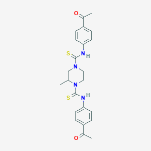 molecular formula C23H26N4O2S2 B4199055 N1N4-BIS(4-ACETYLPHENYL)-2-METHYLPIPERAZINE-14-DICARBOTHIOAMIDE 