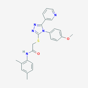 molecular formula C24H23N5O2S B419910 N-(2,4-dimethylphenyl)-2-{[4-(4-methoxyphenyl)-5-(3-pyridinyl)-4H-1,2,4-triazol-3-yl]sulfanyl}acetamide 