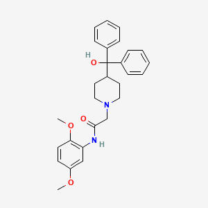 molecular formula C28H32N2O4 B4199124 N-(2,5-dimethoxyphenyl)-2-[4-(hydroxydiphenylmethyl)piperidyl]acetamide 