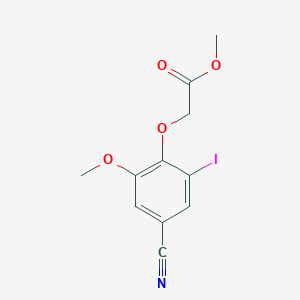 molecular formula C11H10INO4 B4199160 Methyl 2-(4-cyano-2-iodo-6-methoxyphenoxy)acetate 