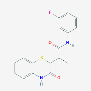 molecular formula C17H15FN2O2S B4199171 N-(3-fluorophenyl)-2-(3-oxo-4H-1,4-benzothiazin-2-yl)propanamide 