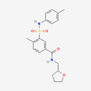 molecular formula C20H24N2O4S B4199177 4-methyl-3-{[(4-methylphenyl)amino]sulfonyl}-N-(tetrahydro-2-furanylmethyl)benzamide 