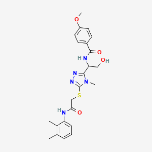 molecular formula C23H27N5O4S B4199202 N-{1-[5-({2-[(2,3-dimethylphenyl)amino]-2-oxoethyl}sulfanyl)-4-methyl-4H-1,2,4-triazol-3-yl]-2-hydroxyethyl}-4-methoxybenzamide 