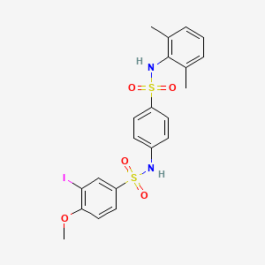 molecular formula C21H21IN2O5S2 B4199211 N-(4-{[(2,6-dimethylphenyl)amino]sulfonyl}phenyl)-3-iodo-4-methoxybenzenesulfonamide 