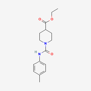 molecular formula C16H22N2O3 B4199233 ETHYL 1-(4-TOLUIDINOCARBONYL)-4-PIPERIDINECARBOXYLATE 