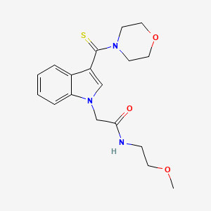 molecular formula C18H23N3O3S B4199260 N-(2-methoxyethyl)-2-[3-(4-morpholinylcarbonothioyl)-1H-indol-1-yl]acetamide 