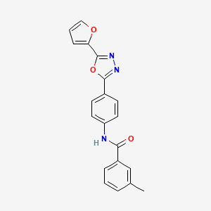 molecular formula C20H15N3O3 B4199298 N-{4-[5-(2-furyl)-1,3,4-oxadiazol-2-yl]phenyl}-3-methylbenzamide 