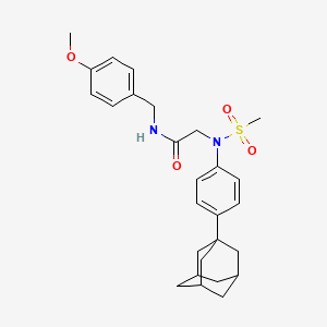 molecular formula C27H34N2O4S B4199404 N~2~-[4-(1-adamantyl)phenyl]-N~1~-(4-methoxybenzyl)-N~2~-(methylsulfonyl)glycinamide 