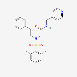 molecular formula C25H29N3O3S B4199469 N~2~-(mesitylsulfonyl)-N~2~-(2-phenylethyl)-N~1~-(4-pyridinylmethyl)glycinamide 
