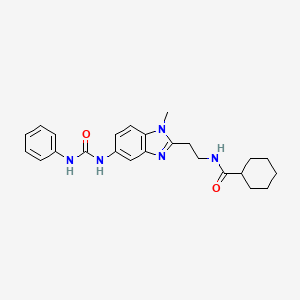 molecular formula C24H29N5O2 B4199491 N-(2-{5-[(anilinocarbonyl)amino]-1-methyl-1H-benzimidazol-2-yl}ethyl)cyclohexanecarboxamide 