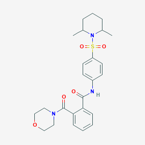 molecular formula C25H31N3O5S B4199517 N-{4-[(2,6-DIMETHYLPIPERIDIN-1-YL)SULFONYL]PHENYL}-2-(MORPHOLINE-4-CARBONYL)BENZAMIDE 