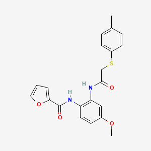 molecular formula C21H20N2O4S B4199523 N-[4-methoxy-2-({[(4-methylphenyl)thio]acetyl}amino)phenyl]-2-furamide 