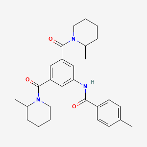 molecular formula C28H35N3O3 B4199553 N-{3,5-bis[(2-methyl-1-piperidinyl)carbonyl]phenyl}-4-methylbenzamide 