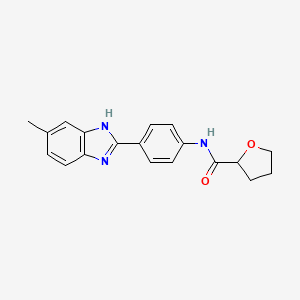 molecular formula C19H19N3O2 B4199588 N-[4-(5-methyl-1H-benzimidazol-2-yl)phenyl]tetrahydrofuran-2-carboxamide 