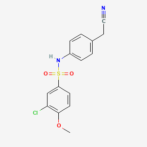 molecular formula C15H13ClN2O3S B4199635 3-chloro-N-[4-(cyanomethyl)phenyl]-4-methoxybenzenesulfonamide 