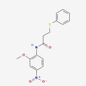 molecular formula C16H16N2O4S B4199645 N-(2-methoxy-4-nitrophenyl)-3-(phenylsulfanyl)propanamide 