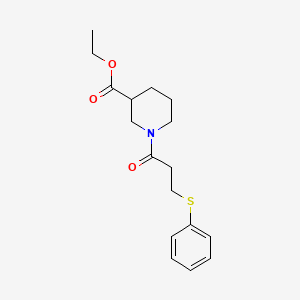 molecular formula C17H23NO3S B4199666 Ethyl 1-[3-(phenylsulfanyl)propanoyl]piperidine-3-carboxylate 